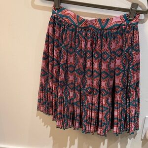 Vibrant Pink and Blue Geometric Skirt Set